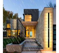 TZSMUM Outdoor Wall Light LED with Motion Sensor Wall Lamp 2700K/4500K/6500K Wall Sconce IP65 Waterproof Courtyard Wall Lighting Long Strip Aluminium for Garden Porch Garage (Warm Light,200cm)