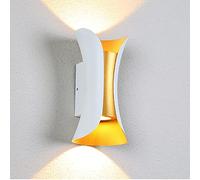 TZSMUM White Outdoor Garden Wall Light Sconces LED Dimmable Up Down Outside Indoor Gold Wall Lamp Modern Aluminum 20W Wall Lighting Decorative IP65 Waterproof Wall Sconces for Bedroom Gate Hall Stair