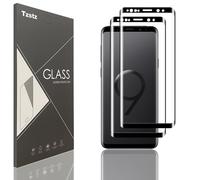 Tzstz 2 Piece Tempered Glass Screen Protector for Samsung Galaxy S9 Plus, 3D Full Coverage Screen Protector, Bubble-Free, Anti-Scratch, HD Screen Protector Film