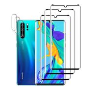Tzstz 3 + 3 Pieces Tempered Glass Screen Protector for Huawei P30 Pro, 3D Full Coverage Screen Protector, Bubble-Free, Anti-Scratch, HD Screen Protector Film
