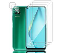 Tzstz 3 Piece for Huawei P40 lite Screen Protector Film, 3 Pieces Camera Lens Protector,9H Hardness,Scratch Resistant,Tempered Glass Screen Protector