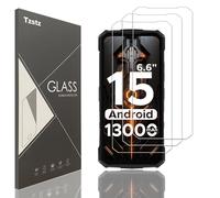 Tzstz 3 Pieces Tempered Glass Screen Protector for DOOGEE Fire 5/Fire 5 Ultra/Fire 5 Pro 6.6" 9H Hardness Anti Scratch HD Screen Protector Film