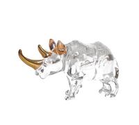 Tzstz Handmade Crystal Rhinoceros Figurine 145 x 50 x H75 mm for Home, Office, Bedroom, Living Room, Dining Room, Gift