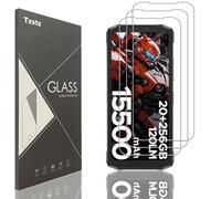 Tzstz Pack of 3 Tempered Glass Screen Protectors for Doogee Fire 6 / Doogee Fire 6 Power 6.56 Inch Hardness 9H Scratch-Resistant HD Screen Protector