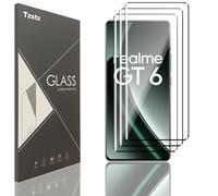 Tzstz Realme GT 6 / Realme GT 6T 6.78" Tempered Glass Screen Protector 3D Full Coverage Bubble Free Anti-Scratch HD Screen Protector Pack of 3