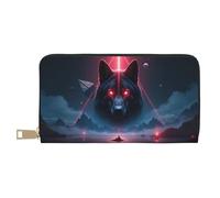 TZTTZT Abstract Red Wolf-A Print Wallet Women, Leather Bifold Multi Card Wallet, Long Purse Women's Wallets