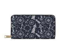 TZTTZT Anchor and Lighthouse Wallet Women, Leather Bifold Multi Card Wallet, Women's Wallets Long Purse