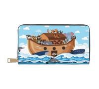 TZTTZT Animals on Noah's Ark Wallet Women, Leather Bifold Multi Card Wallet, Women's Wallets Long Purse