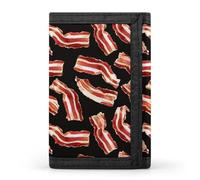 TZTTZT Bacon Pattern A Print Wallet for Men, 8 Credit Card Holder Slim Minimalist Front Pocket Small Mens Bifold Wallets