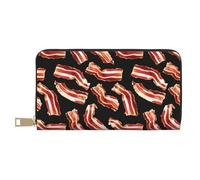 TZTTZT Bacon Pattern A Print Wallet Women, Leather Bifold Multi Card Wallet, Long Purse Women's Wallets