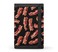 TZTTZT Bacon Pattern Print Wallet for Men, 8 Credit Card Holder Slim Minimalist Front Pocket Small Mens Bifold Wallets