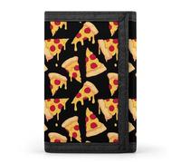 TZTTZT Bacon Pizza Print Wallet for Men, 8 Credit Card Holder Slim Minimalist Front Pocket Small Mens Bifold Wallets