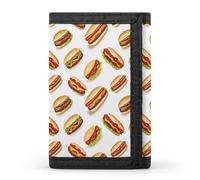 TZTTZT Beef Bacon Burger Print Wallet for Men, 8 Credit Card Holder Slim Minimalist Front Pocket Small Mens Bifold Wallets