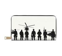 TZTTZT Black Soldier Squad Print Wallet Women, Leather Bifold Multi Card Wallet, Long Purse Women's Wallets
