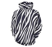 TZTTZT Black White Zebra Print Hoodies for Men Women, Oversized Sweatshirt Pullover Fashion Fall Winter Clothing, Multicolor, XXL
