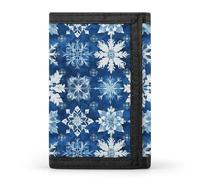 TZTTZT Blue Snowflake Pattern (A) Print Wallet for Men, Small Men's Bifold Wallet, 8 Credit Card Holder Slim Minimalist Front Pocket