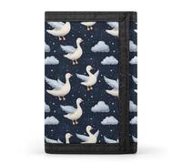 TZTTZT Blue Wing Goose Print Wallet for Men, 8 Credit Card Holder Slim Minimalist Front Pocket Small Mens Bifold Wallets