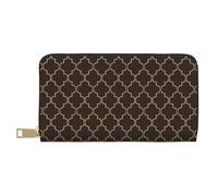 TZTTZT Brown Moroccan Trellis Wallet Women, Leather Bifold Multi Card Wallet, Women's Wallets Long Purse