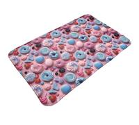 TZTTZT Cartoon Donut Cake Print Bathroom Rugs 30x20 Inches, Absorbent Non Slip Bath Mat Rugs, Machine Washable Shower Rug Bath Mats for Bathroom