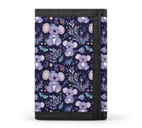 TZTTZT Cartoon Koala Purple Print Wallet for Men, Small Men's Bifold Wallet, 8 Credit Card Holder Slim Minimalist Front Pocket