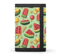 TZTTZT Cartoon Watermelon Ice Pop Print Wallet for Men, Small Men's Bifold Wallet, 8 Credit Card Holder Slim Minimalist Front Pocket