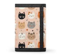 TZTTZT Cat Cute Colorful Print Wallet for Men, Small Men's Bifold Wallet, 8 Credit Card Holder Slim Minimalist Front Pocket