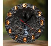 TZTTZT Cave with River Rocks Print Clock for Living Room Decor, Wall Clocks Battery Operated Silent Non Ticking 10 Inch, 2D Printing Decorative Modern Wall Clock for Bedroom Kitchen Office