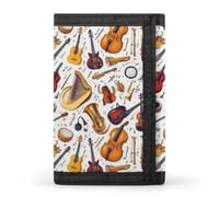 TZTTZT Classical Musical Instruments Print Wallet for Men, 8 Credit Card Holder Slim Minimalist Front Pocket Small Mens Bifold Wallets