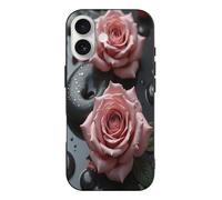 TZTTZT Classy Rose Print No.501 Compatible with iPhone 17 Case Thin Slim, Cute Case Compatible with iPhone 17, Camera Control, Shockproof Protective, Resists Scratches