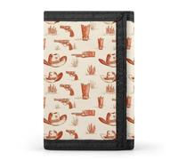 TZTTZT Coffee Western Cowboy Hat Print Wallet for Men, Small Men's Bifold Wallet, 8 Credit Card Holder Slim Minimalist Front Pocket