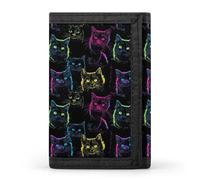 TZTTZT Colorful Black Cat Print Wallet for Men, Small Men's Bifold Wallet, 8 Credit Card Holder Slim Minimalist Front Pocket