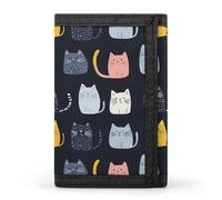 TZTTZT Colorful Cartoon Cat Print Wallet for Men, Small Men's Bifold Wallet, 8 Credit Card Holder Slim Minimalist Front Pocket