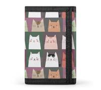 TZTTZT Colorful Cat Cute Print Wallet for Men, Small Men's Bifold Wallet, 8 Credit Card Holder Slim Minimalist Front Pocket