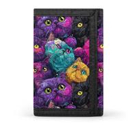 TZTTZT Colorful Cat Face Print Wallet for Men, Small Men's Bifold Wallet, 8 Credit Card Holder Slim Minimalist Front Pocket