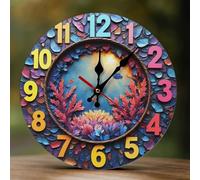 TZTTZT Colorful Coral Garden-A Print Clock for Living Room Decor, Wall Clocks Battery Operated Silent Non Ticking 10 Inch, 2D Printing Decorative Modern Wall Clock for Bedroom Kitchen Office