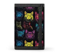TZTTZT Colorful Cute Cat Print Wallet for Men, Small Men's Bifold Wallet, 8 Credit Card Holder Slim Minimalist Front Pocket