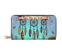 TZTTZT Colorful Dreamcatcher Print Wallet Women, Leather Bifold Multi Card Wallet, Long Purse Women's Wallets