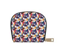 TZTTZT Colorful Graffiti Wolf Head Print Credit Card Holder for Women, Card Case Wallet, Leather Credit Cards Holder Wallet