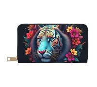 TZTTZT Colorful Tiger Blossom-A Print Wallet Women, Leather Bifold Multi Card Wallet, Long Purse Women's Wallets