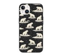 TZTTZT Compatible with iPhone 14 Case Cute - White North Pole Bear Black Print Phone Case Compatible with iPhone 14, Shockproof Protective Phone Case for Women and Men