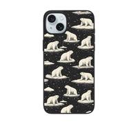 TZTTZT Compatible with iPhone 15 Case Cute, White North Pole Bear Black Print Phone Case Compatible with iPhone 15, Shockproof Protective, Full Camera Protection