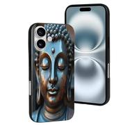 TZTTZT Compatible with iPhone 16 Case - Classic Buddha Silver Print No.20 Phone Case Compatible with iPhone 16 Cases Cute for Women Men, Resists Scratches