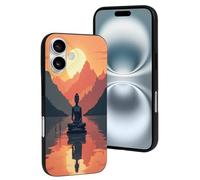 TZTTZT Compatible with iPhone 16 Case - Classic Buddha Taupe Print No.24 Phone Case Compatible with iPhone 16 Cases Cute for Women Men, Resists Scratches Black