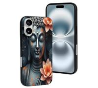 TZTTZT Compatible with iPhone 16 Case - Classic Buddha Taupe Print No.6 Phone Case Compatible with iPhone 16 Cases Cute for Women Men, Resists Scratches Black
