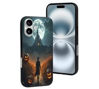 TZTTZT Compatible with iPhone 16 Case - Classic Castle Print No.93 Phone Case Compatible with iPhone 16 Cases Cute for Women Men, Resists Scratches Black