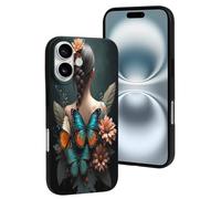 TZTTZT Compatible with iPhone 16 Case - Classy Butterfly Woman Print No.747 Phone Case Compatible with iPhone 16 Cases Cute for Women Men, Resists Scratches
