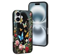 TZTTZT Compatible with iPhone 16 Case - Colorful Butterfly Bouquet Print No.942 Phone Case Compatible with iPhone 16 Cases Cute for Women Men, Resists Scratches