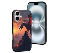 TZTTZT Compatible with iPhone 16 Case - Cool Dragon Volcano Print No.377 Phone Case Compatible with iPhone 16 Cases Cute for Women Men, Resists Scratches
