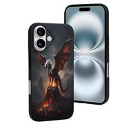 TZTTZT Compatible with iPhone 16 Case - Cool Dragon Volcano Print No.92 Phone Case Compatible with iPhone 16 Cases Cute for Women Men, Resists Scratches