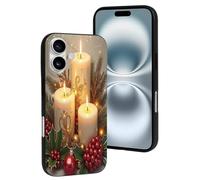 TZTTZT Compatible with iPhone 16 Case - Modern Candle Print No.12 Phone Case Compatible with iPhone 16 Cases Cute for Women Men, Resists Scratches Black